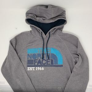 The North Face Half Dome Logo Hoodie Sweatshirt Gray Blue size Small GUC